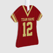 Football Jersey Red Gold Uniform Ornament (Vorderseite)
