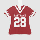 Football Jersey Red Uniform Ornament (Rückseite)