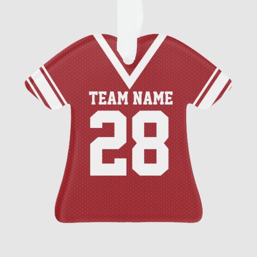 Football Jersey Red Uniform Ornament (Vorderseite)