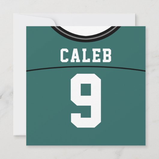 Football Jersey Themed Party Einladung Template, L (Rückseite)