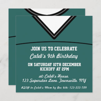 Football Jersey Themed Party Einladung Template, L