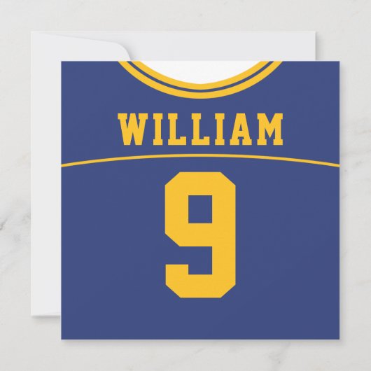 Football Jersey Themed Party Einladung Template, L (Rückseite)