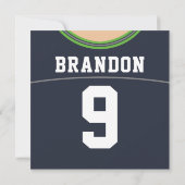 Football Jersey Themed Party Einladung Template, L (Rückseite)