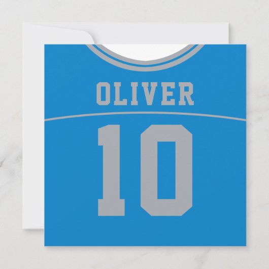 Football Jersey Themed Party Einladung Template, L (Rückseite)