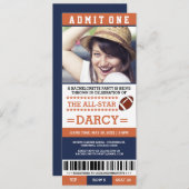 Football Junggeselinnen-Abschied Einladung (Vorne/Hinten)