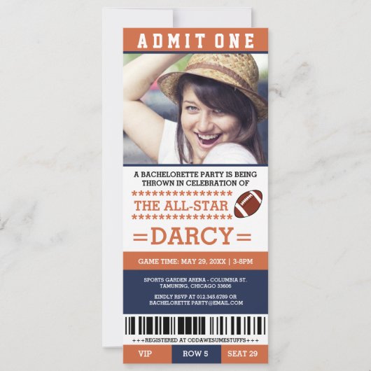 Football Junggeselinnen-Abschied Einladung (Vorderseite)