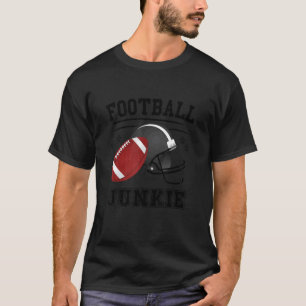 Football Junkie Football Linebacker Graphic Footba T-Shirt