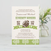 FOOTBALL KICKOFF COUPLES BABY SHOWER EINLADUNG (Stehend Vorderseite)
