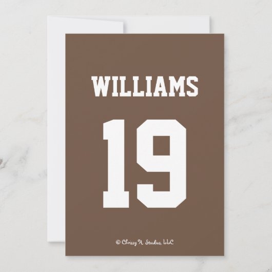 FOOTBALL KICKOFF COUPLES BABY SHOWER EINLADUNG (Rückseite)