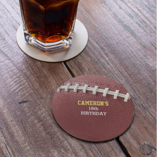 Football Laces Gold Runder Pappuntersetzer