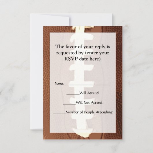 Football Laces Graphic RSVP Karte (Rückseite)