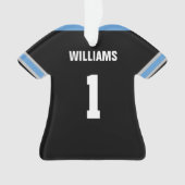Football Light Blue & Black Jersey Ornament (Vorderseite)