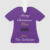 Football Lila & Black Jersey Ornament (Rückseite)