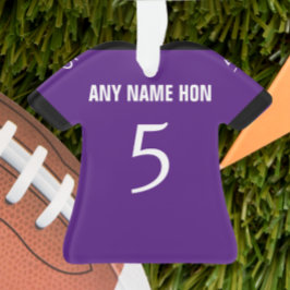 Football Lila & Black Jersey Ornament