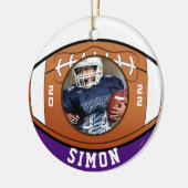 Football Lila White Team Colors Keramik Ornament (Links)
