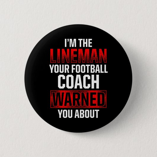 Football Lineman Hot Offensive Defensive Player Button (Vorderseite)