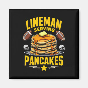 Football Lineman serviert kostenlose Pfannkuchen Magnet