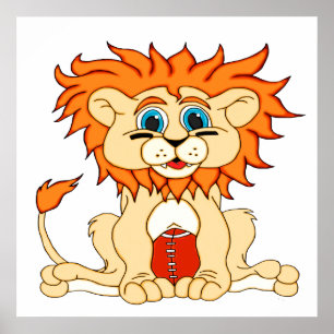 Football Lion Poster