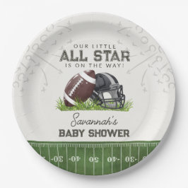 Football Little All Star Touchdown Baby Shower Pappteller