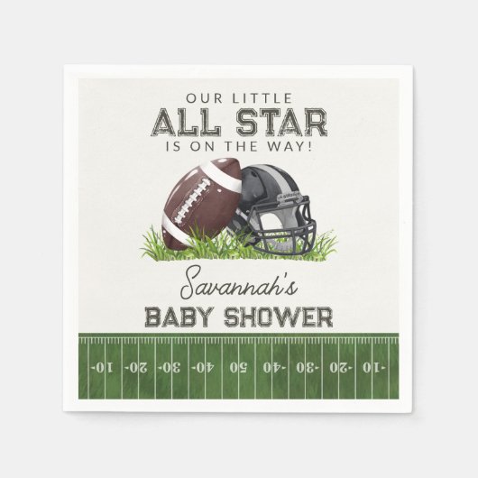 Football Little All Star Touchdown Baby Shower Serviette (Vorderseite)