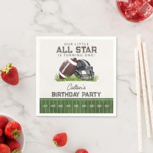 Football Little All Star Touchdown Birthday Party Serviette (Beispiel)