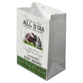 Football Little AllStar Touchdow Baby Shower Favor Mittlere Geschenktüte (Vorderseite Schrägansicht)