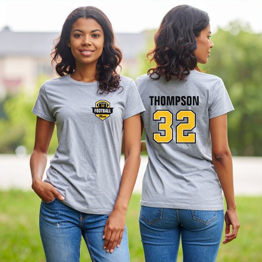 Football Mama Custom Jersey Nummer und Name Tri-Blend Shirt