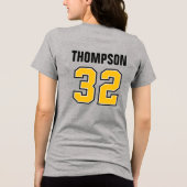 Football Mama Custom Jersey Nummer und Name Tri-Blend Shirt (Rückseite)