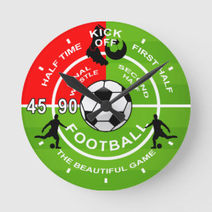 Football Match Football Clock Runde Wanduhr