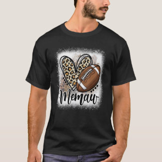 Football Memaw Leopard Herzfamilie Sporty T-Shirt