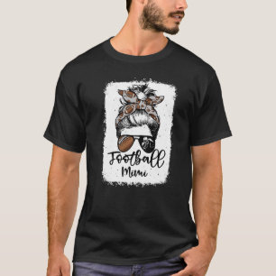 Football Mimi Vintag Leopard Messy Bun gebleicht T-Shirt