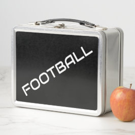 FOOTBALL Moderner weißer Text schwarzer Hintergrun Metall Brotdose