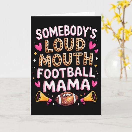 Football Mom Essentials Somebody’s Loud Mouth Foot Karte (Gelbe Blume)
