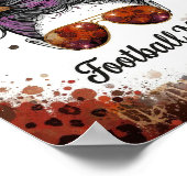 Football Mom Leopard Messy Bun Purple Floral Poster (Ecke)