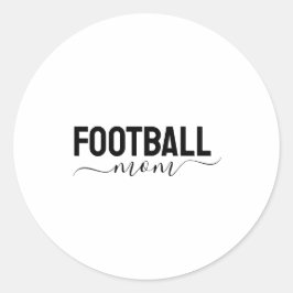 Football Mom modern script Runder Aufkleber