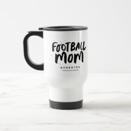 Football Mom trendschwarzer Typ personalisiert Reisebecher
