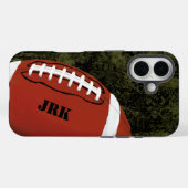 Football Monogram Case-Mate iPhone Hülle (Rückseite (Horizontal))