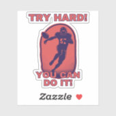 Football Motivation in rot blau, Gib alles! Aufkleber (Blatt)