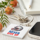 Football Motivational Never Give Up  Schlüsselanhänger (Vorderseite rechts)
