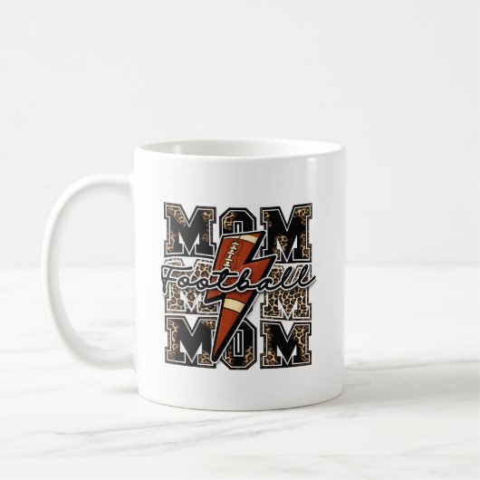 Football-Mutter Blitzschlag Leopard | Retro-Sport Kaffeetasse (Links)