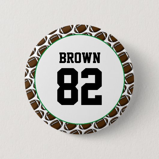 Football Name Number Team Spirit School Colors Button (Vorderseite)
