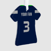 Football Navy, Green & Gray Jersey Ornament (Vorderseite)