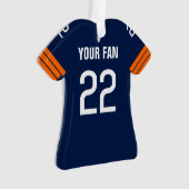 Football Navy & Orange Jersey Ornament (Vorderseite)