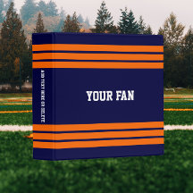 Football Navy & Orange Personalisiert Binder