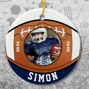 Football Navy White Team Colors Keramik Ornament