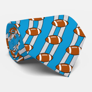 Football Necktie Light Blue Gray Streifen Krawatte