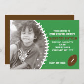 Football Niedliche Geburtstag Party FOTO Einladung (Vorne/Hinten)