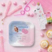 Football oder Pom Poms Geschlecht enthüllt Teller (Party)