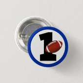 Football One First Birthday Baby Sports Party Button (Vorne & Hinten)