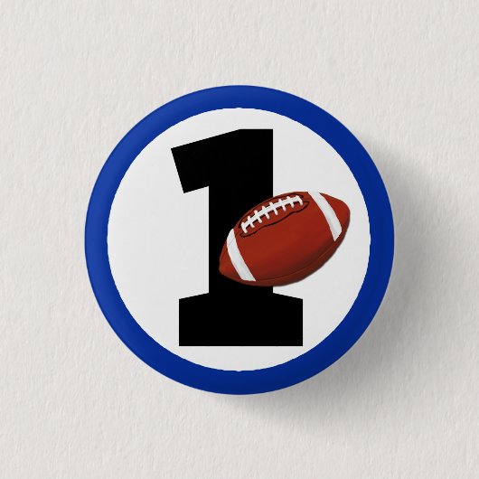 Football One First Birthday Baby Sports Party Button (Vorderseite)